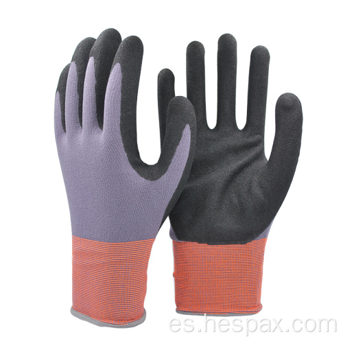 Hespax 15g Nylon Anti aceite de guantes de nitrilo mecánico